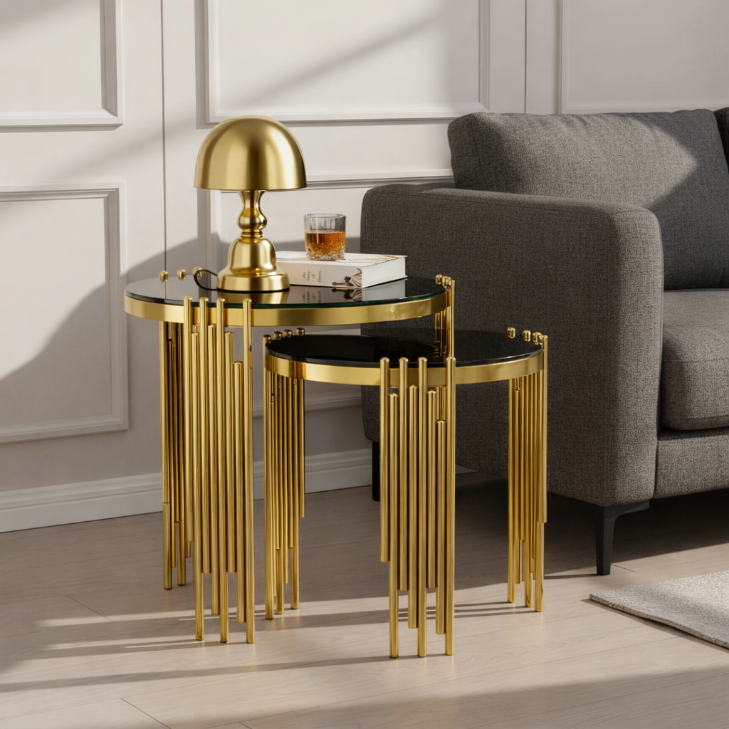 Nesting Gold Fluted Side Set - Image 2