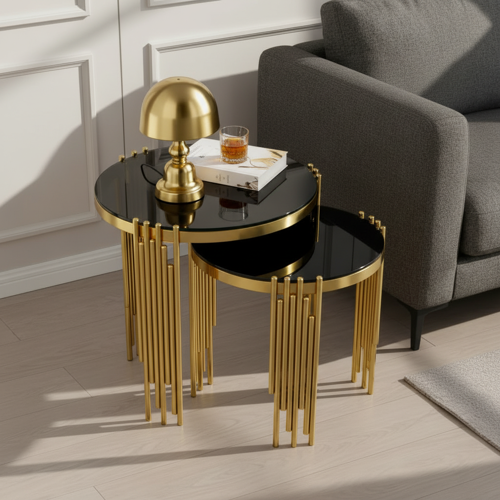 Nesting Gold Fluted Side Set - Image 3