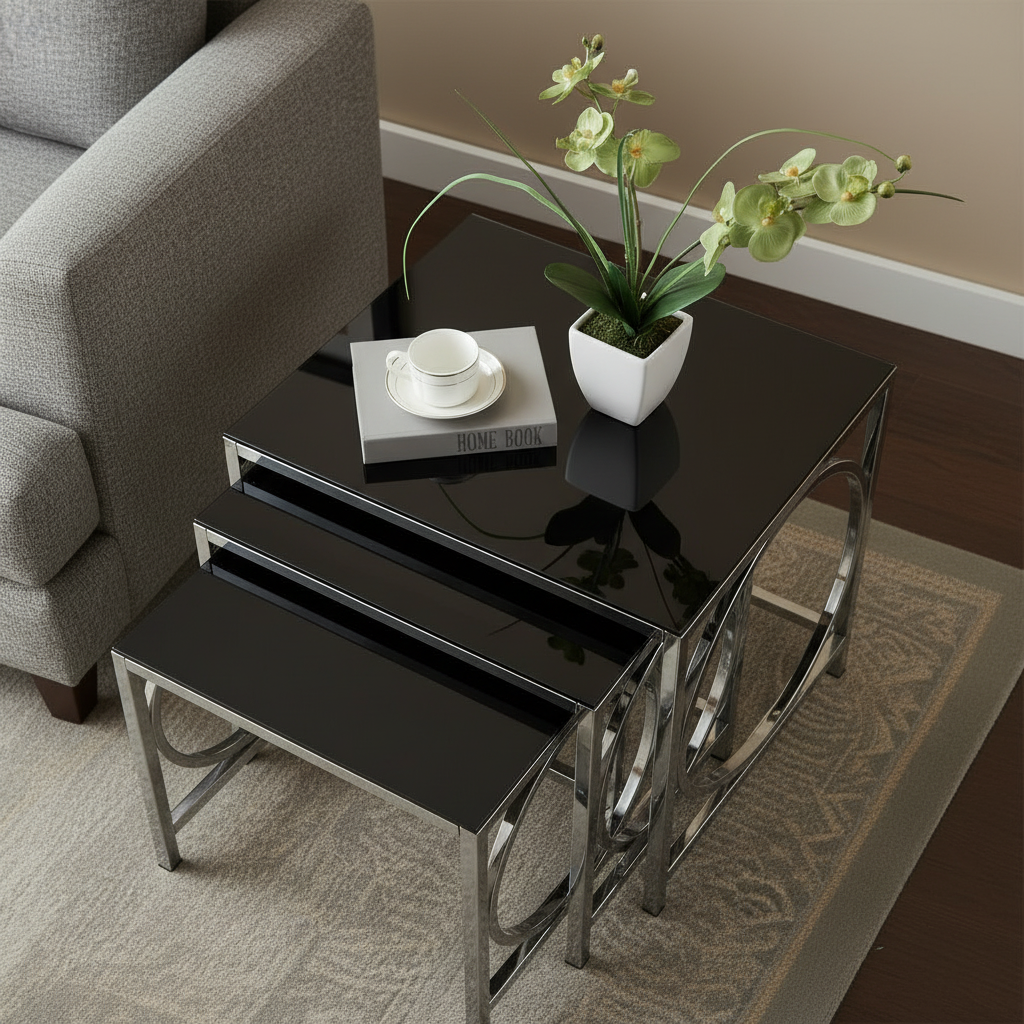 Nesting Circular Silver Side Set - Image 3