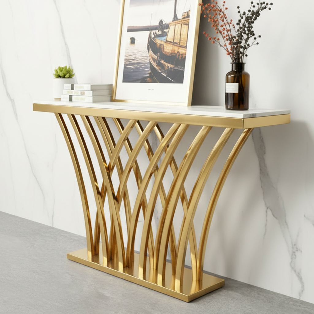 Gold Console Table - Image 3