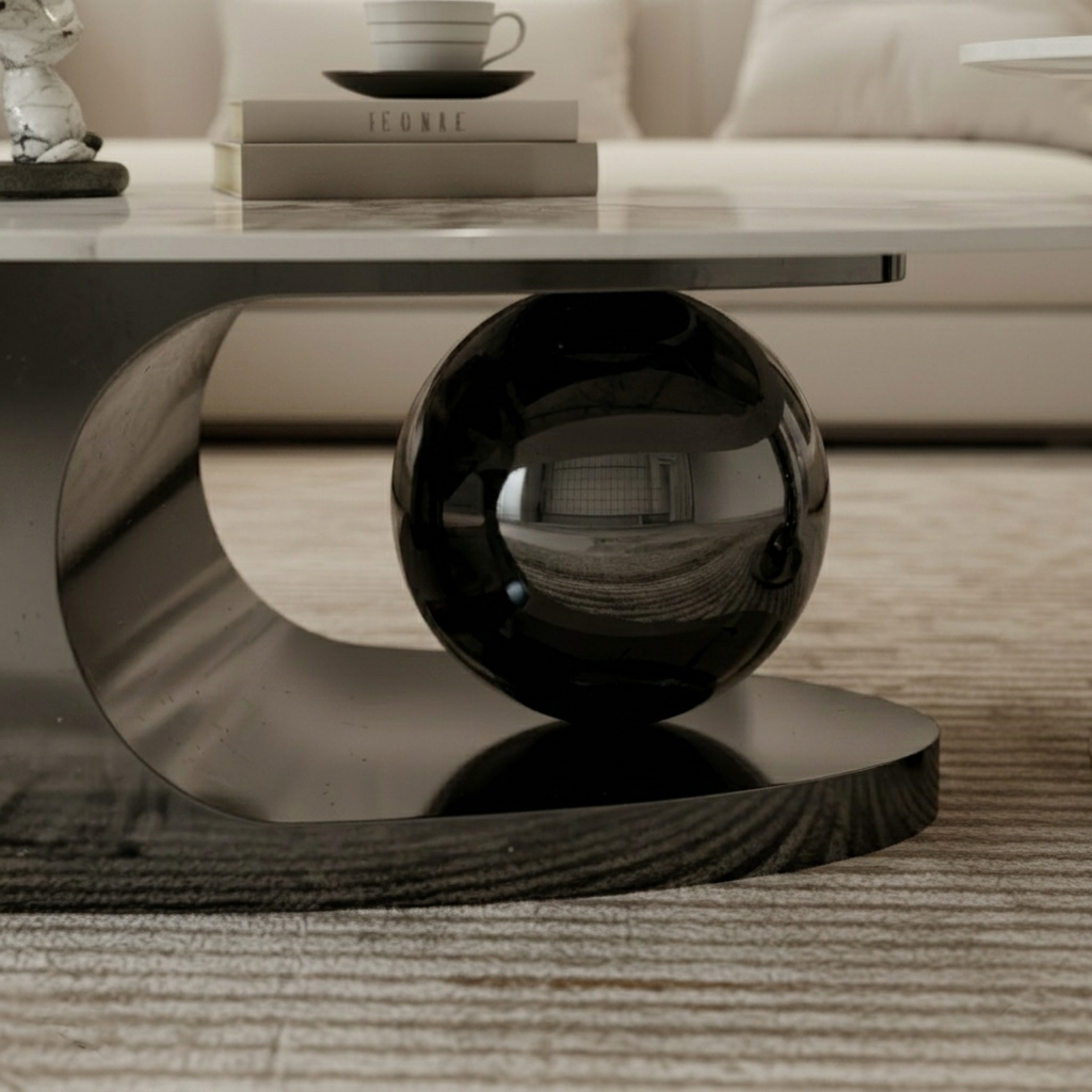 Modern Dark-Base Marble Set - Image 3