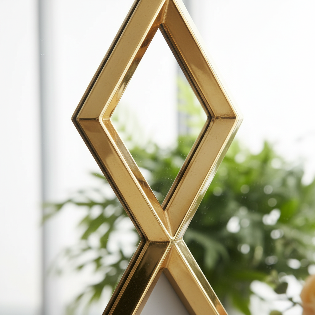 Tri-Diamond Luxe Wall Mirror Set – Radiant Gold Finish - Image 3
