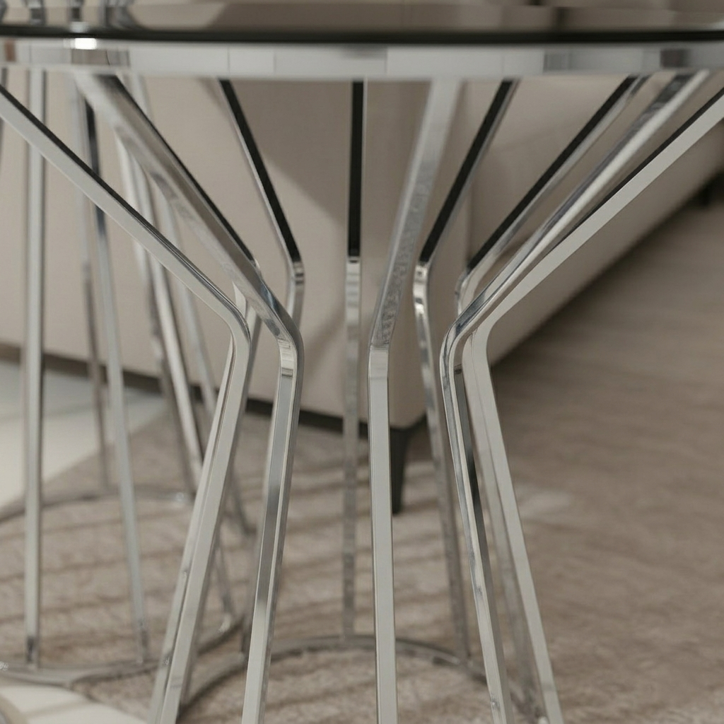 Modern Fluted Silver Side Set - Image 4