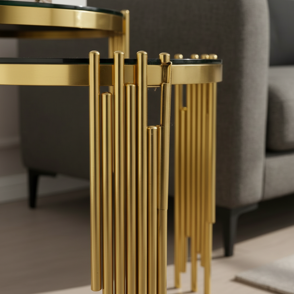 Nesting Gold Fluted Side Set - Image 4