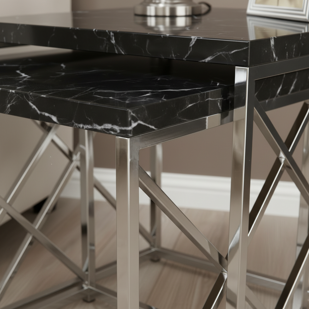 Nesting X-Frame Silver Side Set - Image 4