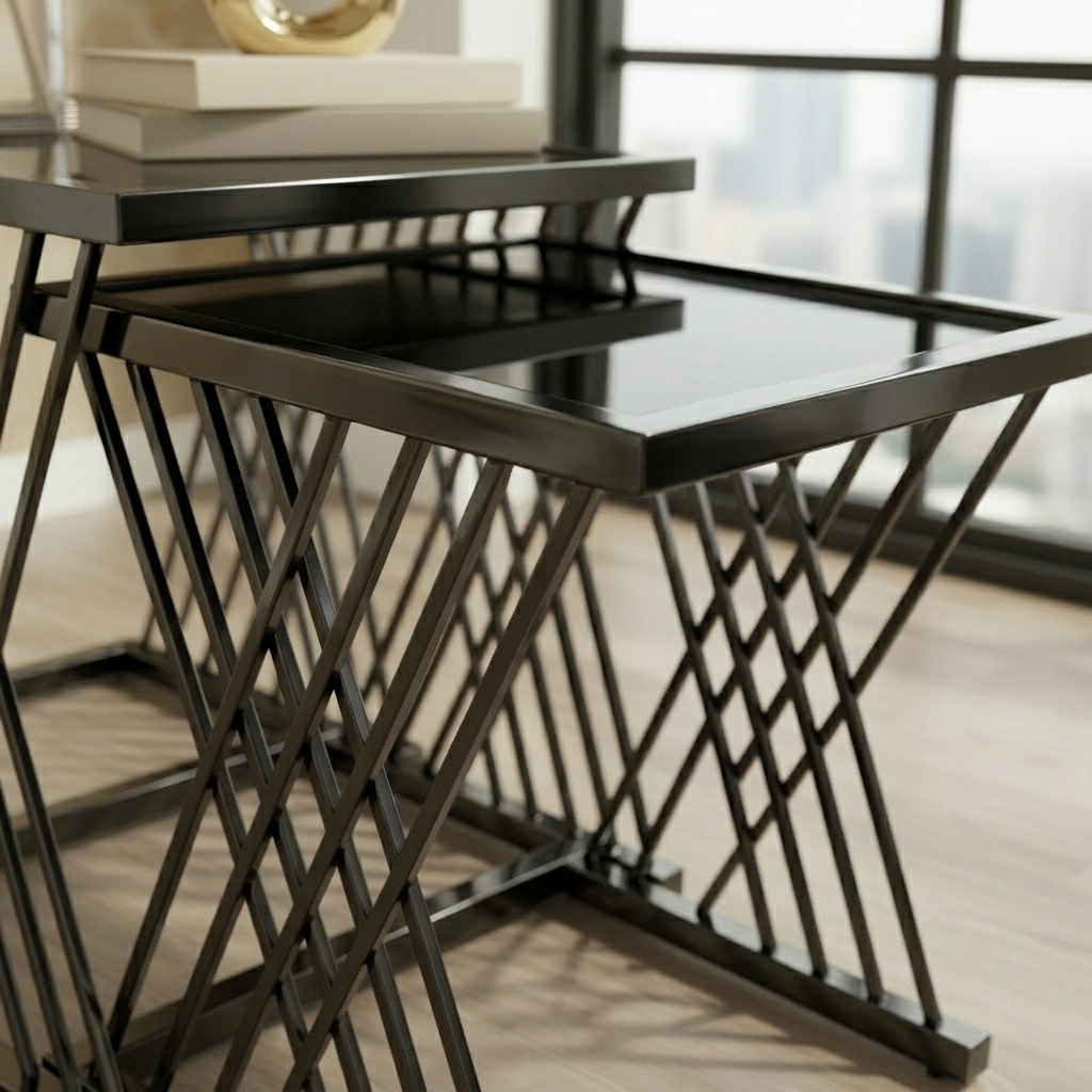Nesting Hourglass Black Side Set - Image 4