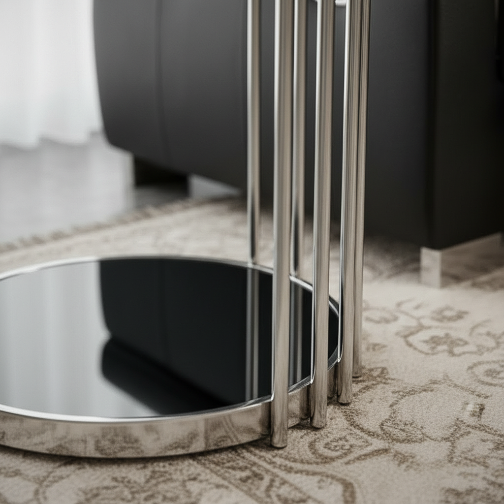 Double-Tier Silver Slat Side Table - Image 4