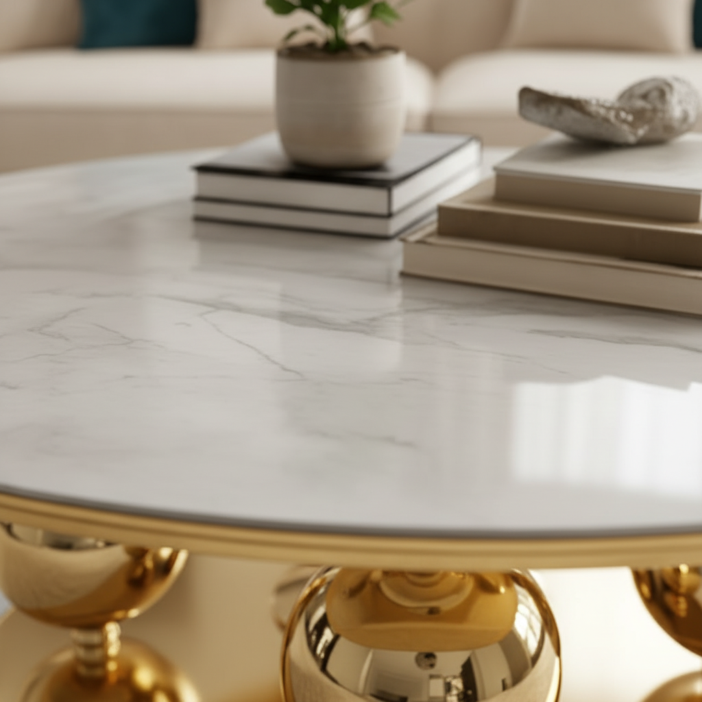 Orbital Gold Marble Table - Image 4