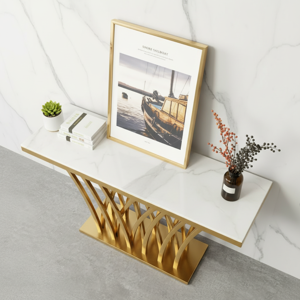 Gold Console Table - Image 4