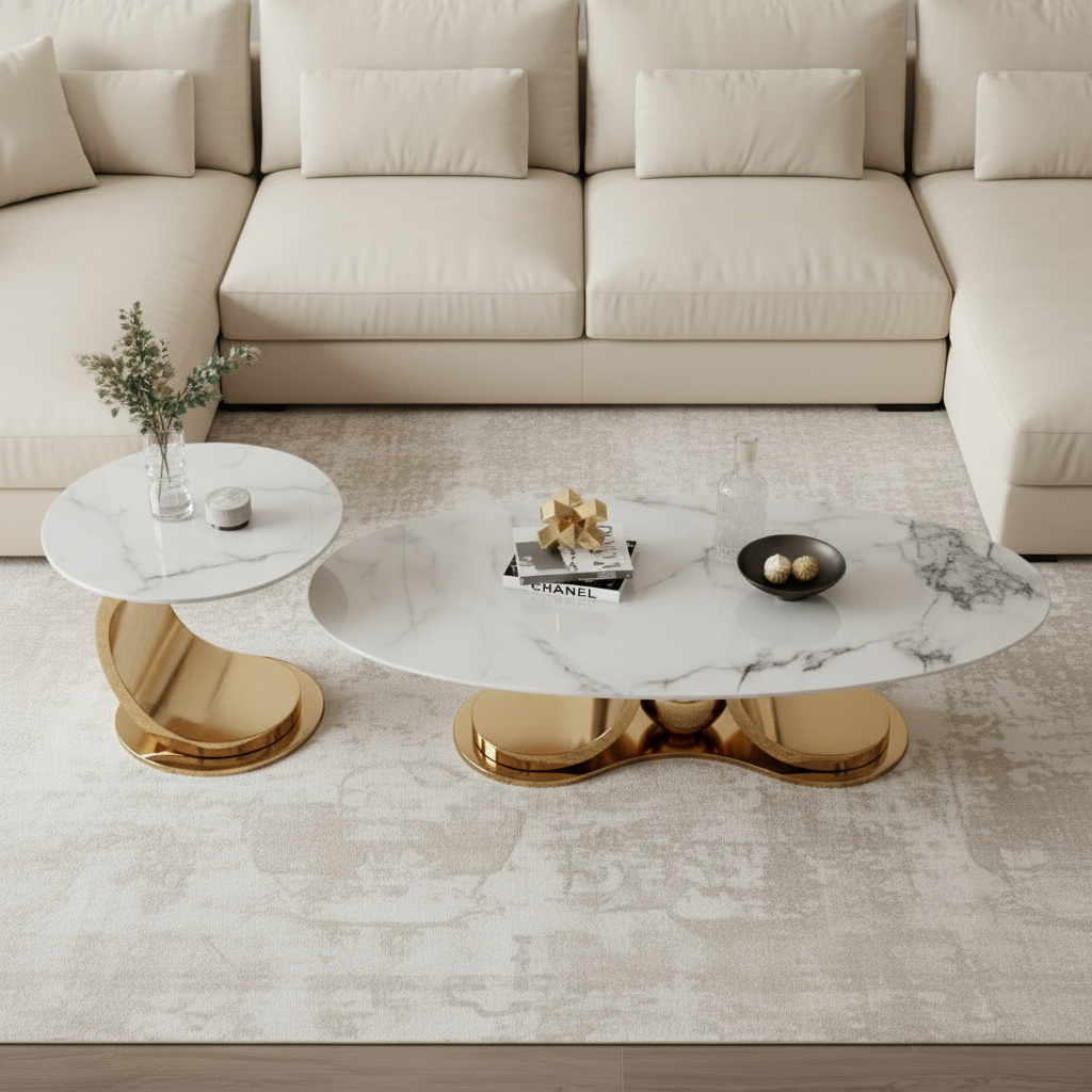 Curved Gold Marble Set - Image 2