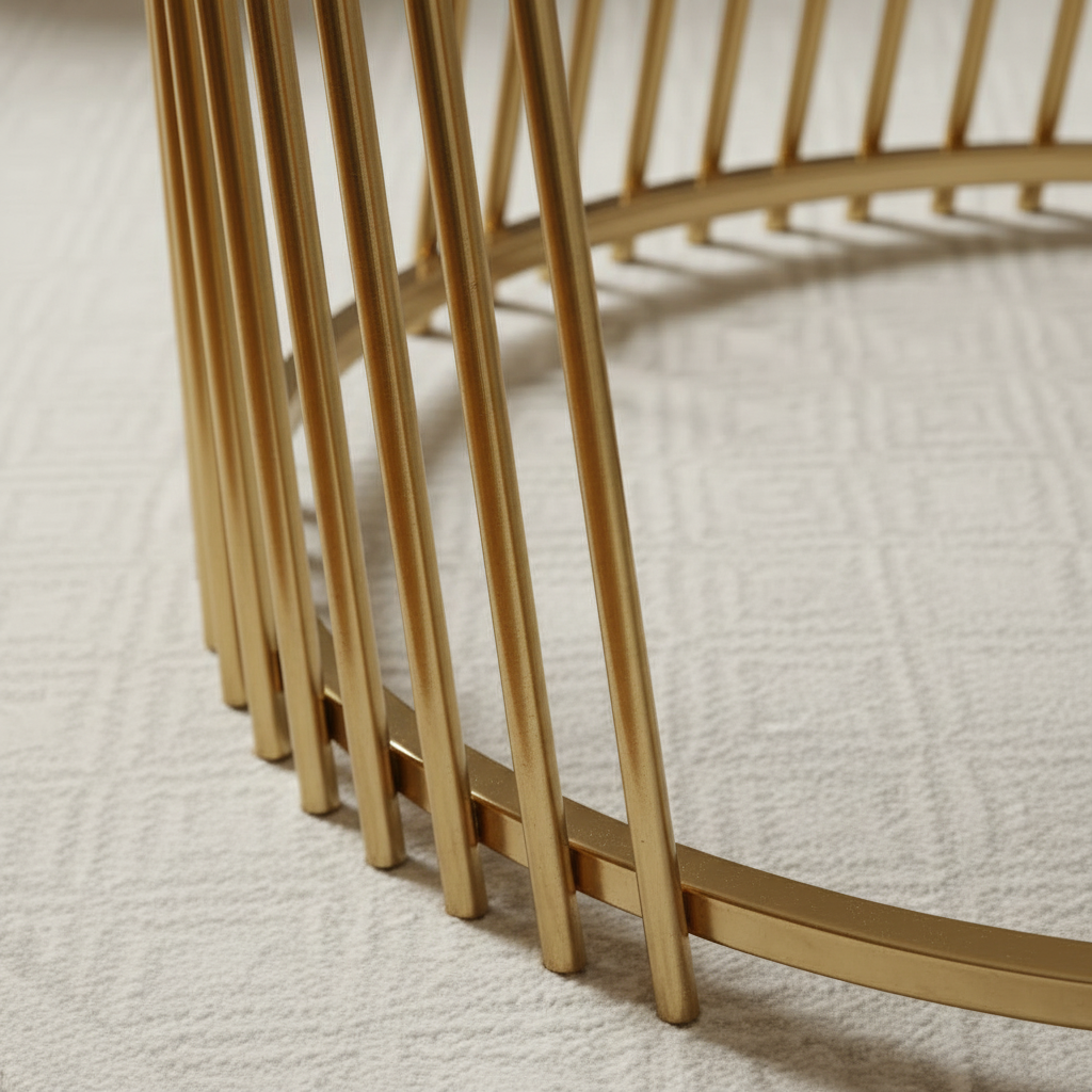 Circular Gold Marble Table - Image 4