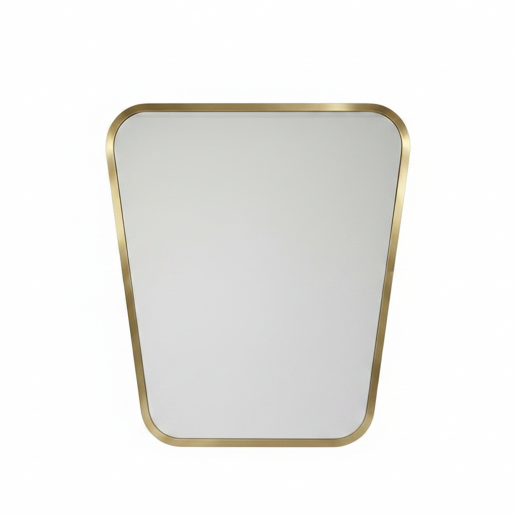 Modern Tapered Gold Wall Mirror – Sleek Geometric Rectangle with Rounded Edges - Image 4