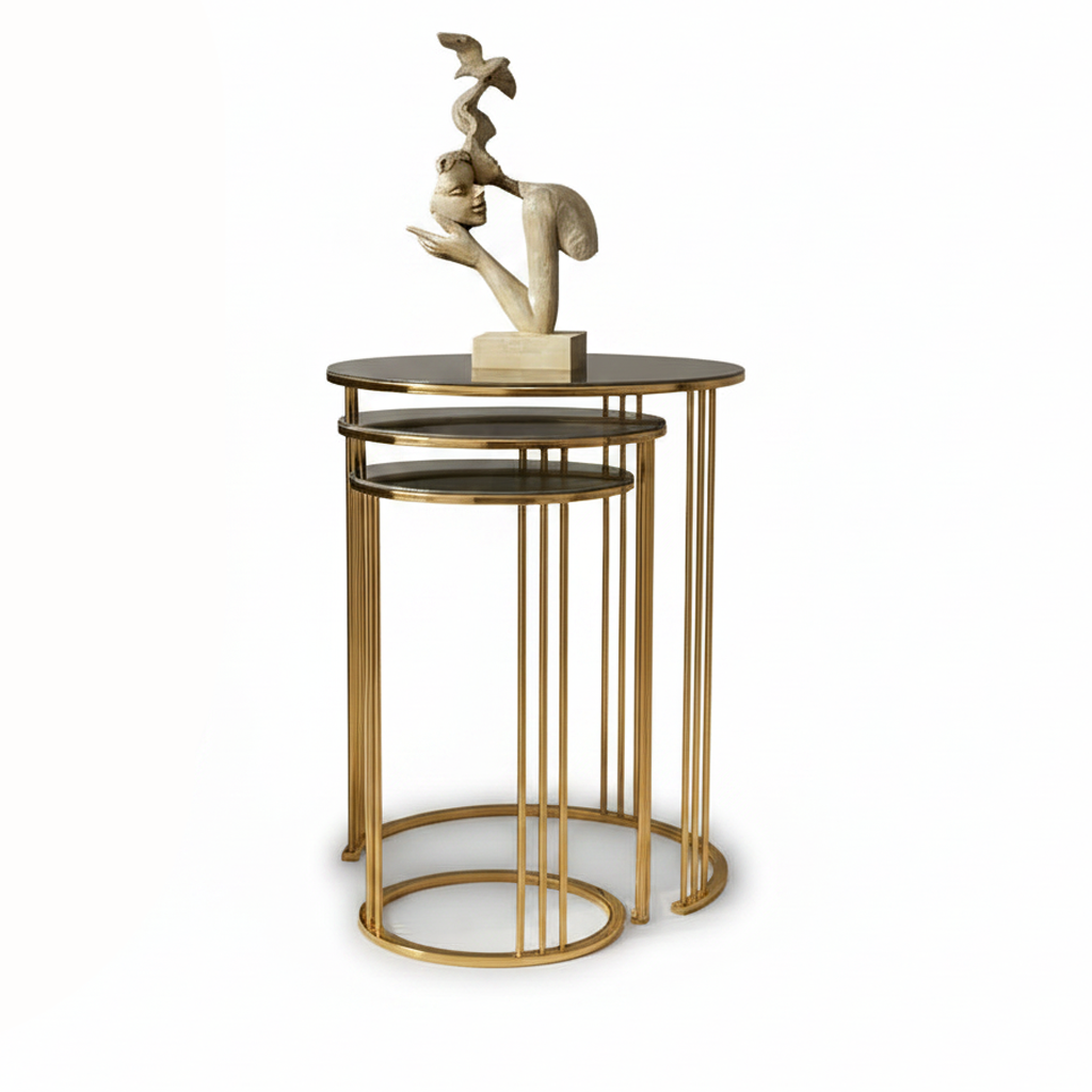 Nesting Gold Side Table Set - Image 5