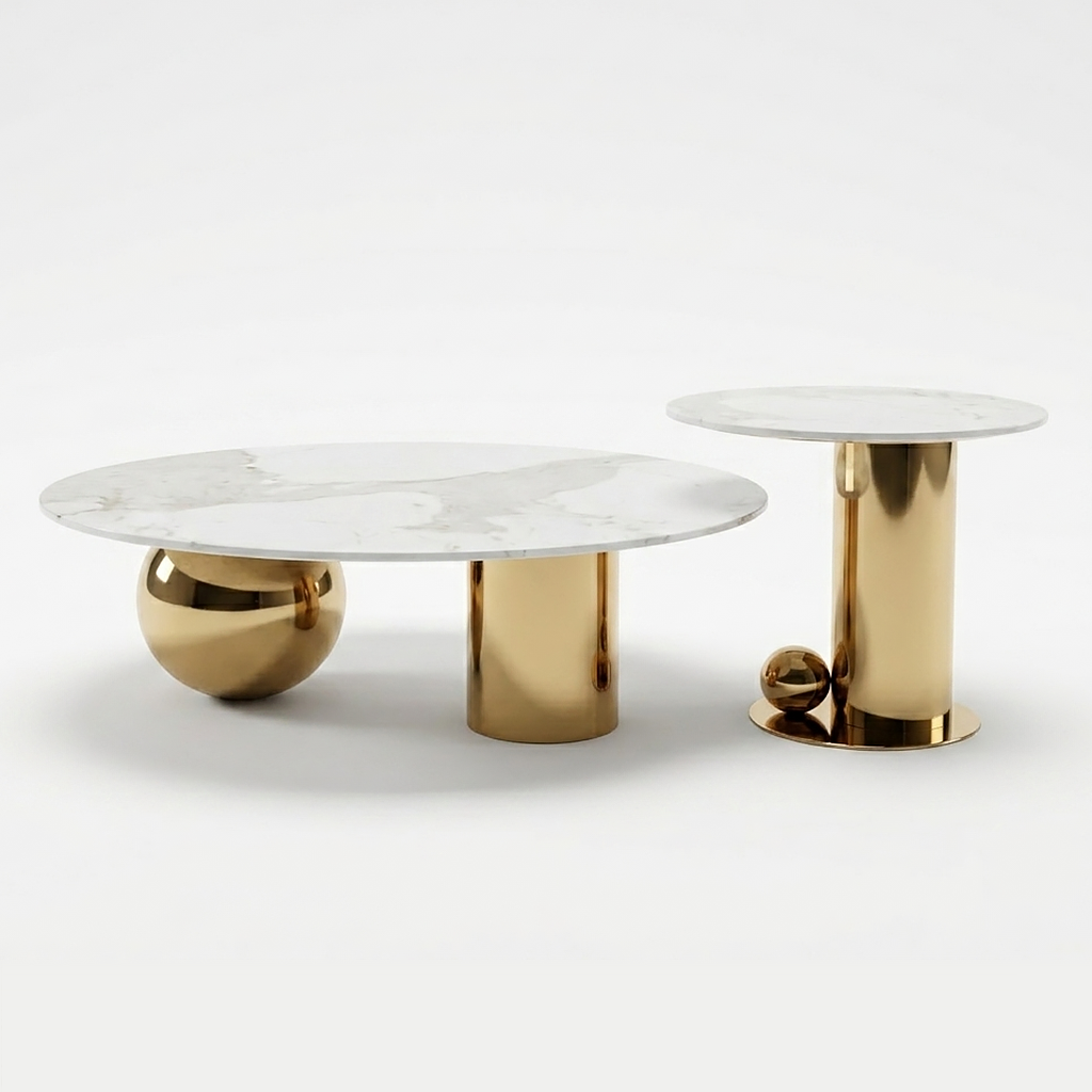 Marble Gold Table Set - Image 3