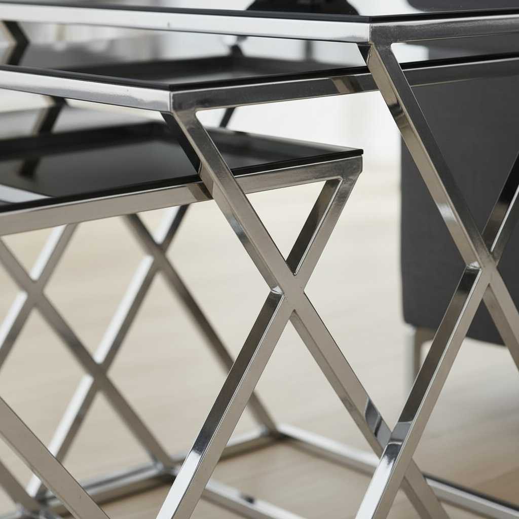 Nesting X-Frame Silver Side Set - Image 5