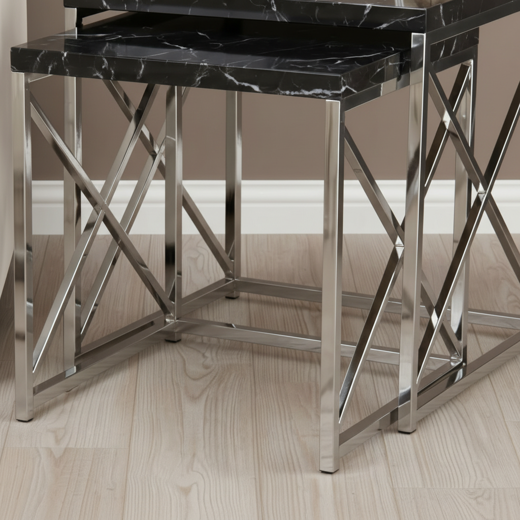 Nesting X-Frame Silver Side Set - Image 5