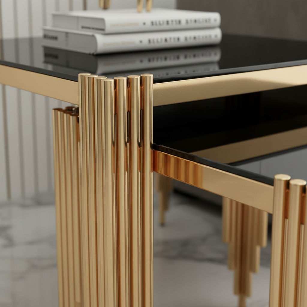 Nesting Gold Fluted Side Set - Image 5