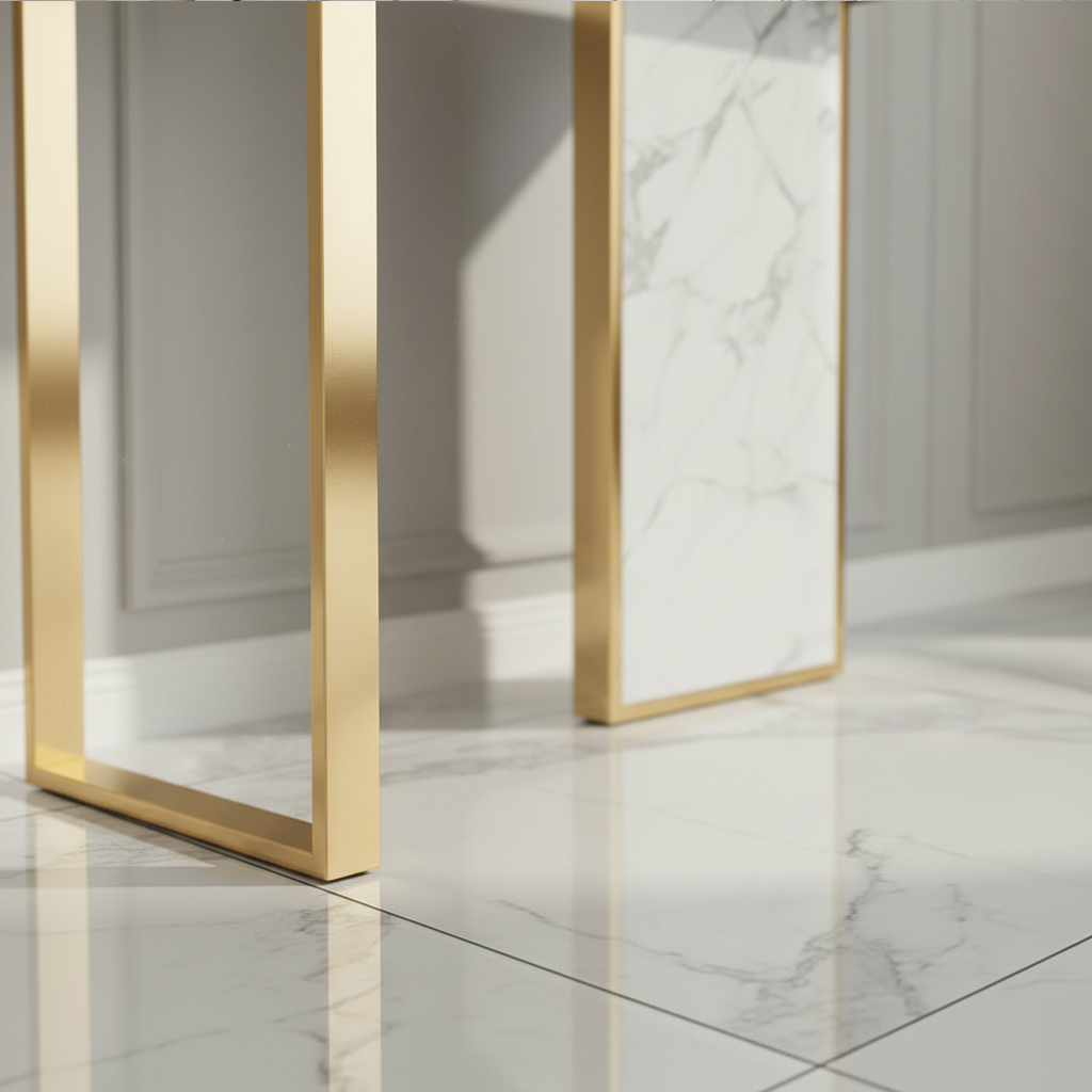 Gold & Marble Panel Console Table - Image 5
