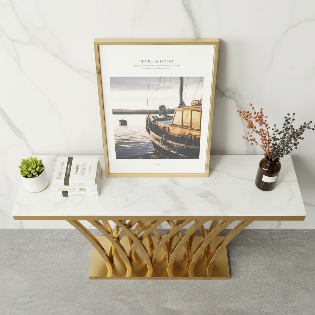 Gold Console Table - Image 5