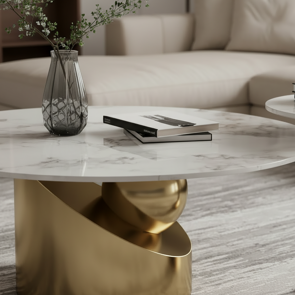 Sculptural Gold Marble Set - Image 4