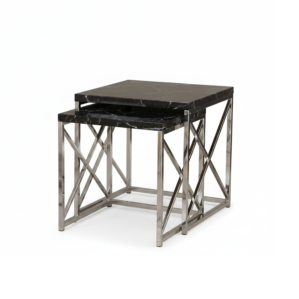 Nesting X-Frame Silver Side Set - Image 6