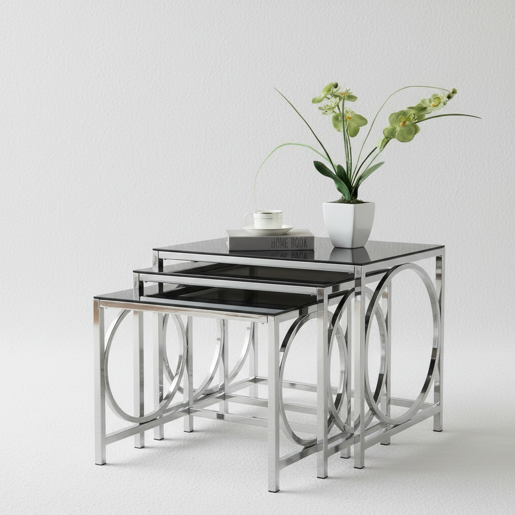 Nesting Circular Silver Side Set - Image 6