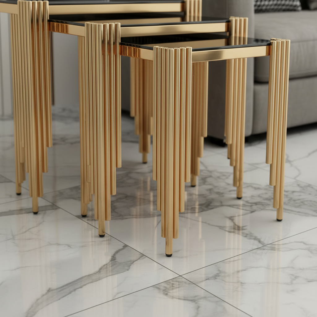 Nesting Gold Fluted Side Set - Image 6