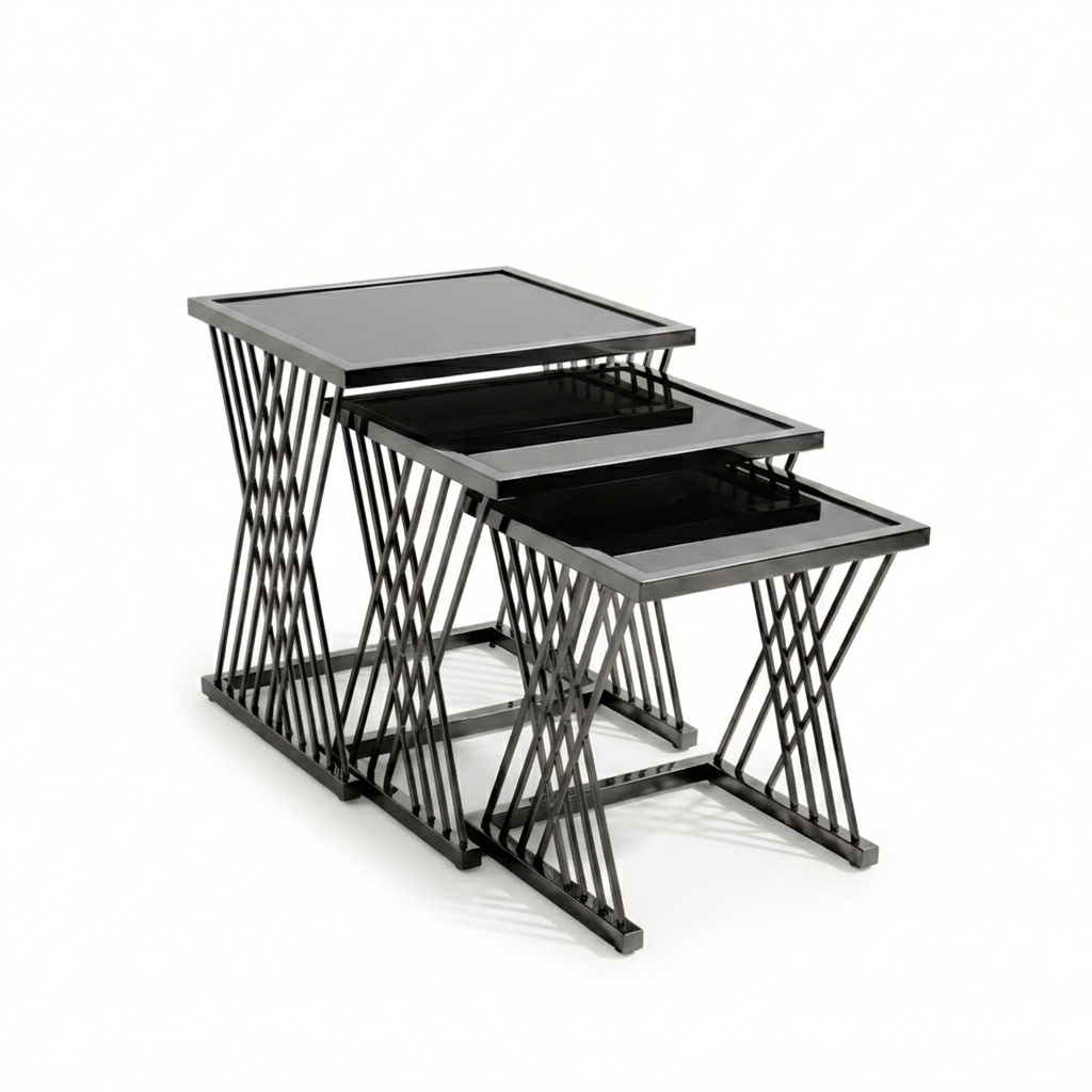 Nesting Hourglass Black Side Set - Image 6
