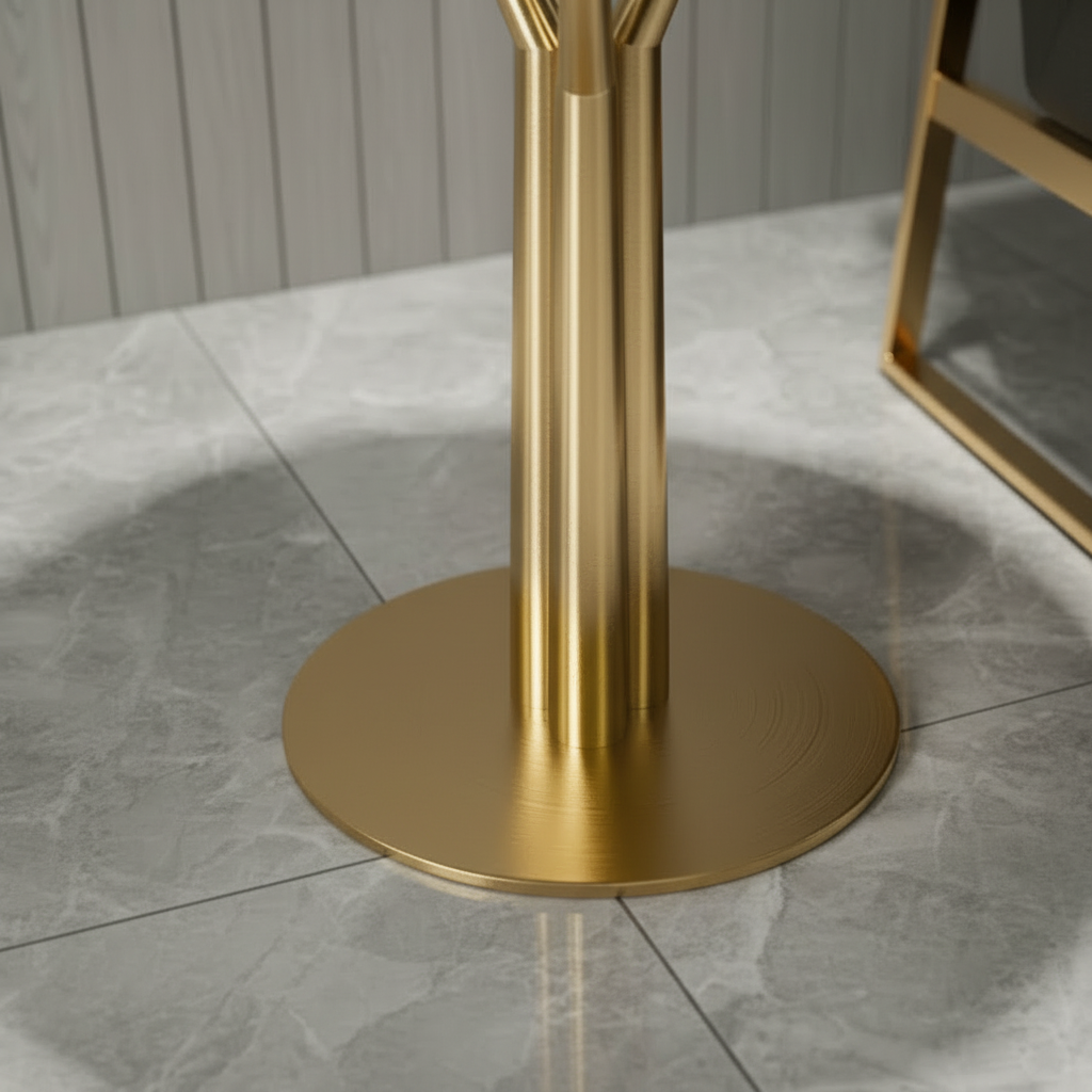Modern Gold Branch White Marble Side Table - Image 6