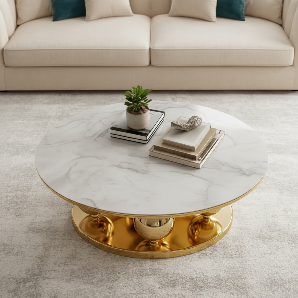 Orbital Gold Marble Table - Image 5