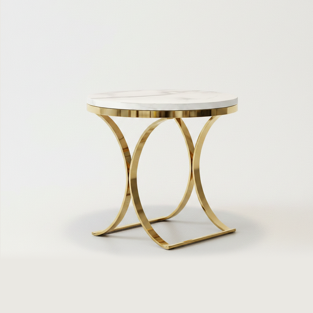 Modern Gold Interlocking Ring Side Table - Image 6