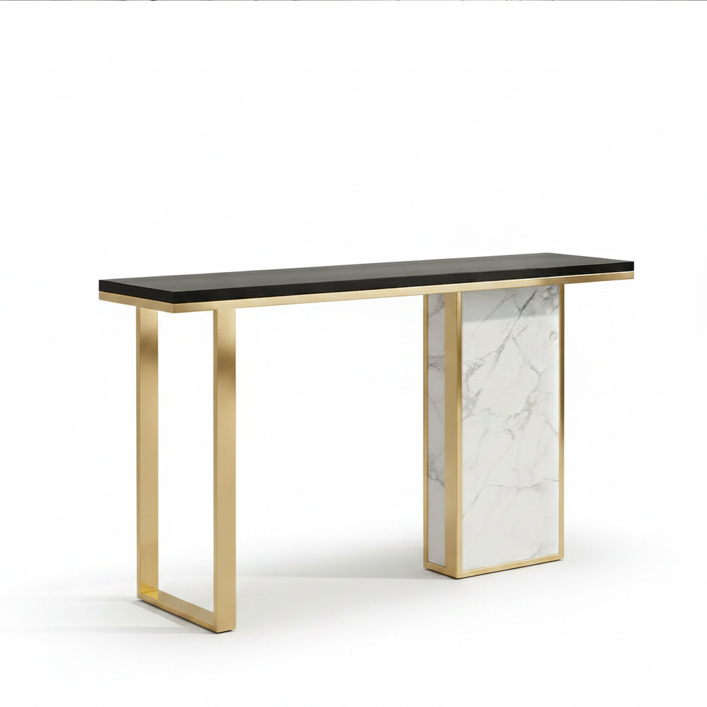 Gold & Marble Panel Console Table - Image 6