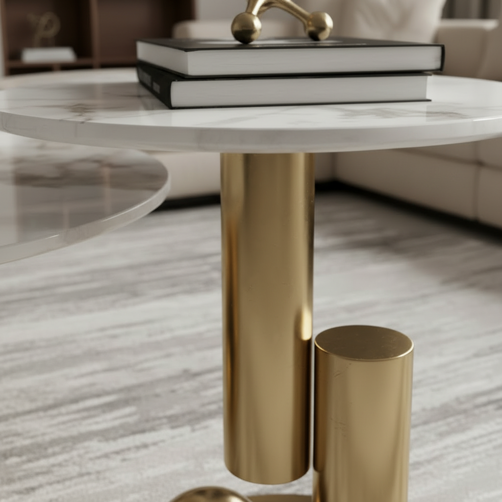 Sculptural Gold Marble Set - Image 5