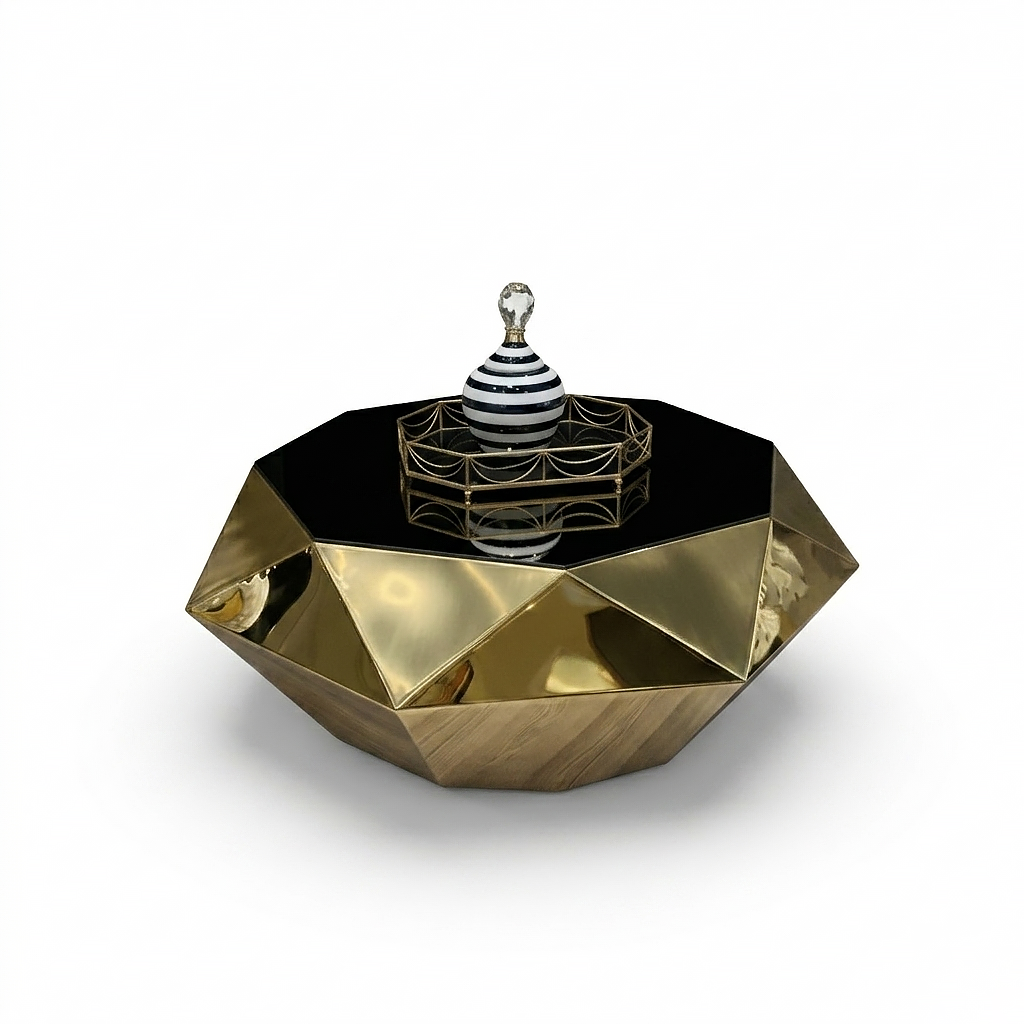 Geometric Gold Coffee Table - Image 5