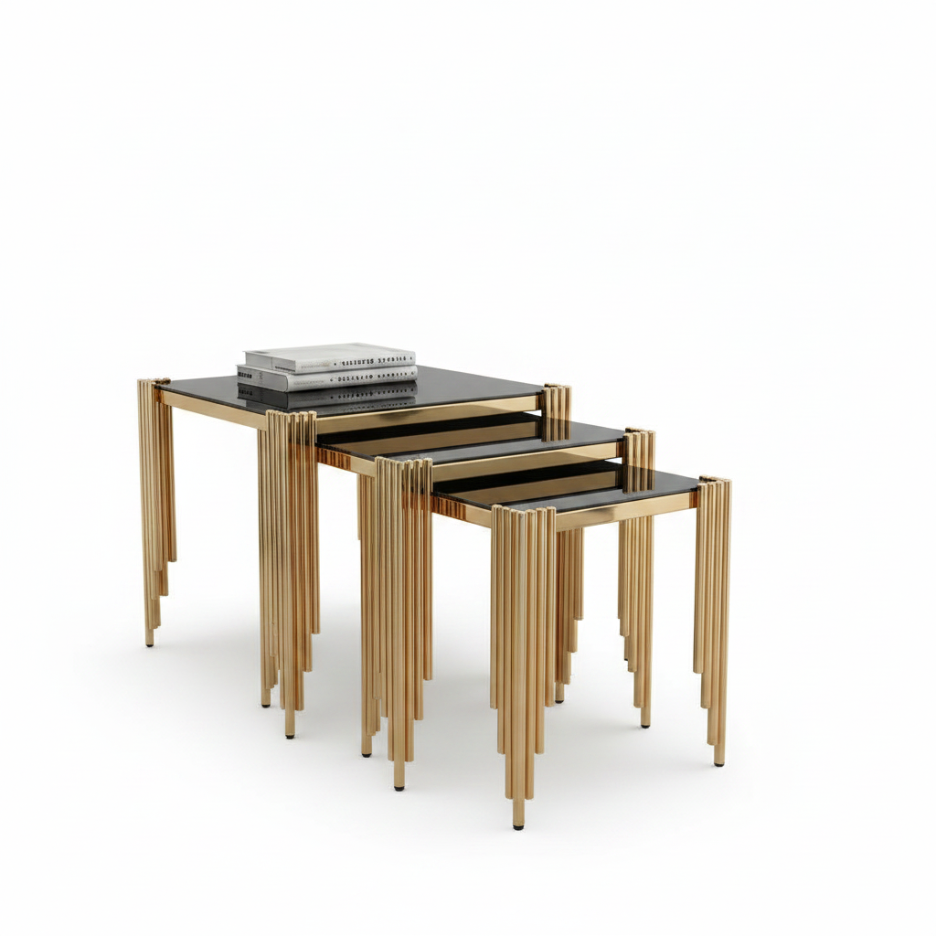 Nesting Gold Fluted Side Set - Image 7