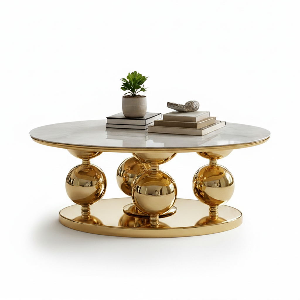 Orbital Gold Marble Table - Image 6