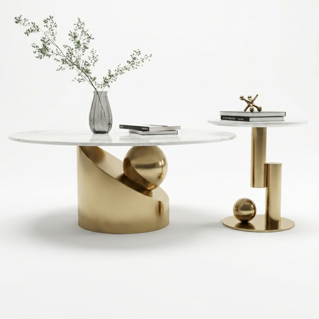 Sculptural Gold Marble Set - Image 6