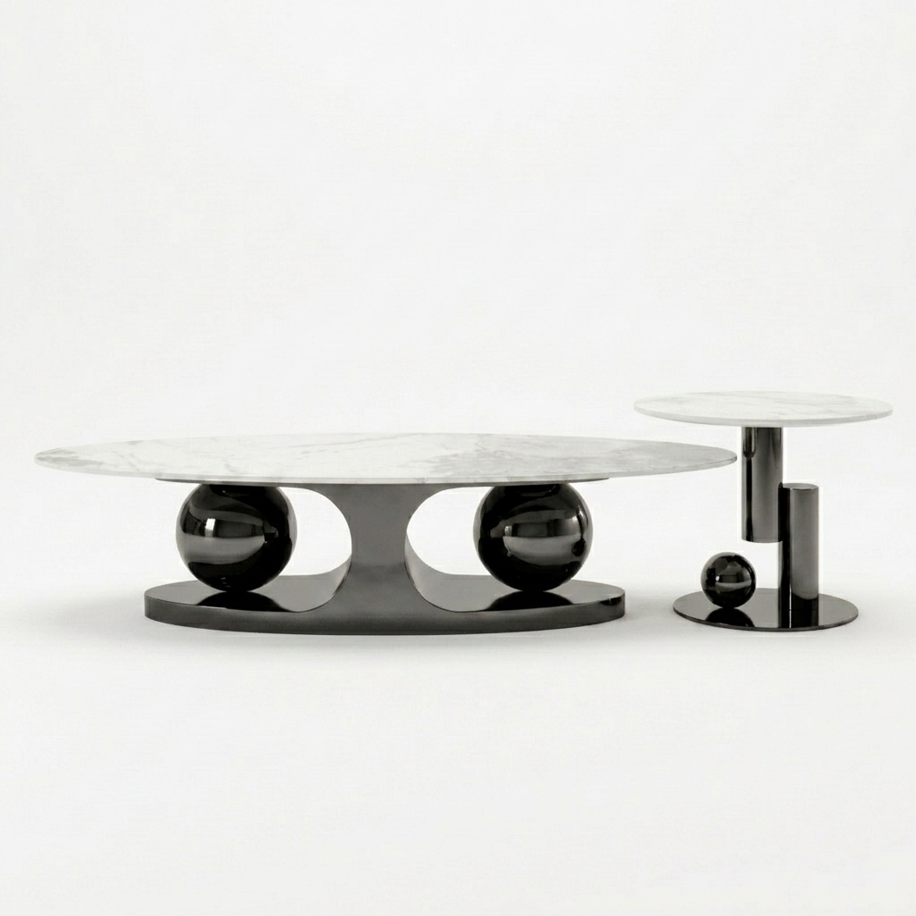 Modern Dark-Base Marble Set - Image 6