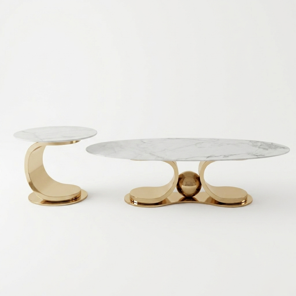 Curved Gold Marble Set - Image 5